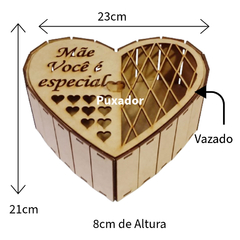 Caixa Coração Tampa Vazada Mãe Vc é Especial - Talento Artes
