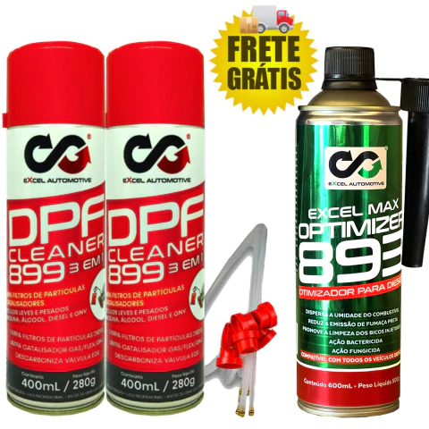 Kit Diesel Profissional 2un DPF Cleaner 899 Aerosol + 1un Excel Max 893 Otimizador e Biocida - comprar online