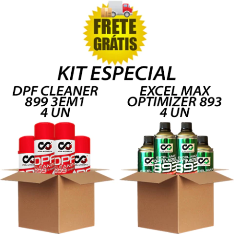 Kit Diesel Profissional 4un DPF Cleaner 899 Aerosol + 4un Excel Max 893 Otimizador e Biocida - comprar online