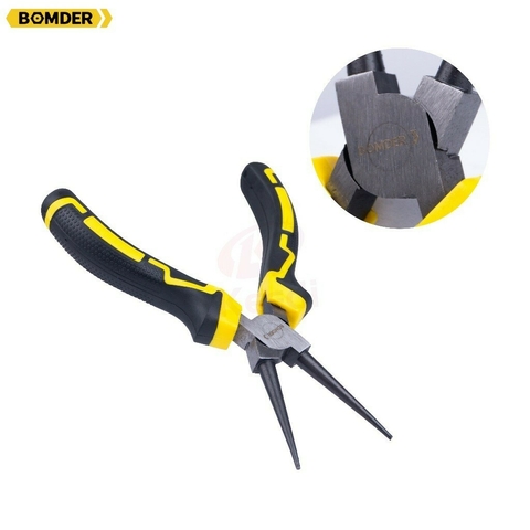 Alicate De Bico Meia Cana Reto 6" Polegadas Emborrachado BOM-1611