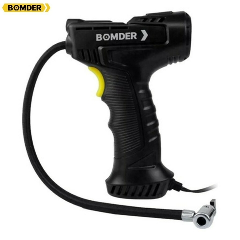 Calibrador De Pneu Eletrônico 120w Carro Bike Moto Portátil Cor Preto 12v BOM-8903