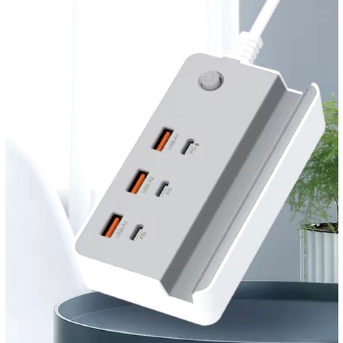 Extensor Carregador Turbo Com Suporte 3 Portas USB-A + 3 Portas USB-C 35W - comprar online