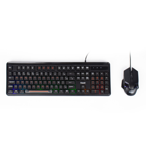 Kit Teclado Mouse Gamer KEEDI-TEC813 Membrana LED USB