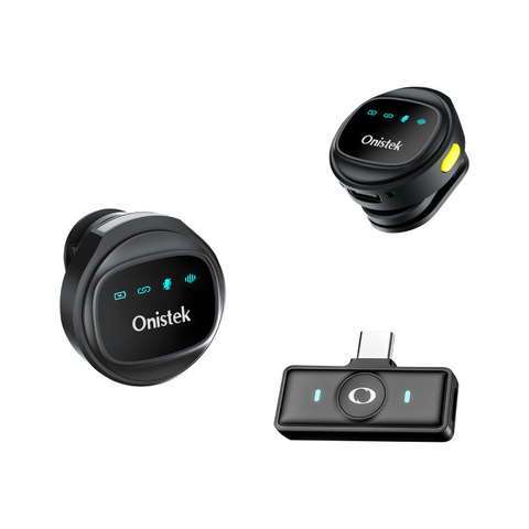Kit 2 Microfones Sem Fio Bluetooth 5.2 25m Onistek ON-MC827