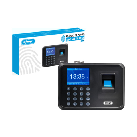 Relógio de Ponto Biométrico Bivolt KP-1028 USB Tela LCD 2,4" Polegadas