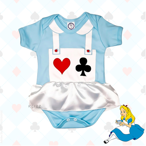 Body Bebê Alice No País das Maravilhas Temático Mesversário