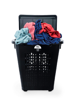 Cesto de Roupas Sujas 60L Com Tampa Roupeiro Telado Multiuso