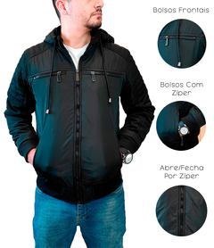 Jaqueta Masculina Forrada Quente Casaco Blusa Impermeável