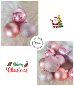 Bola de Natal 6 Unidades Grande 8cm Mista Glitter Luxo - KLIZZ