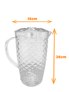Jarra de Suco Cristal Abacaxi 2,6 Litros Com Tampa Acrílico - KLIZZ