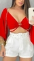 Short Feminino Alfaiataria Com Cinto