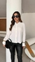 Camisa com botão forrada branca - comprar online