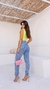 Calça Jeans Mom Marmorizada na internet