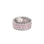 Anel com Cristais Rosa - Banho Prata - comprar online