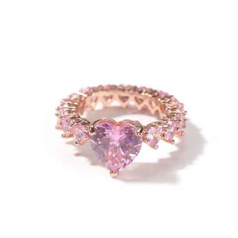 Anel Heart Rock - Banho Ouro Rose