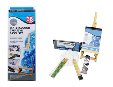 Set de Acuarelas Con Caballete Daler Rowney Simply 38 piezas