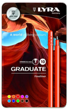 Plumón Rotulador Lyra Graduate Fineliner 10pz