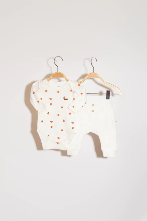Conjunto Baby Body e Calça Orange