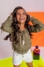 Conjunto Menina Bata Estampada e Shorts Jeans - comprar online
