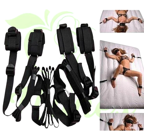 KIT BONDAGEM 4 AMARRAS COM VENDA PELÚCIA BRASIL FETICHE - comprar online