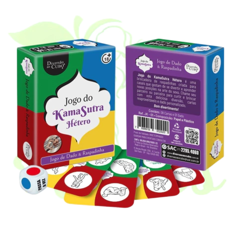 JOGO DE DADO & RASPADINHA KAMA SUTRA HETERO REUTILIZÁVEL DA DIVERSÃO EM CUBO