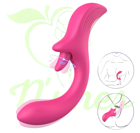 VIBRADOR DE PONTO G E CLITÓRIS COM ESTIMULAÇÃO COM LÍNGUA 360 - NORA