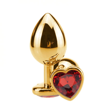 PLUG ANAL CORAÇÃO DOURADO GRANDE