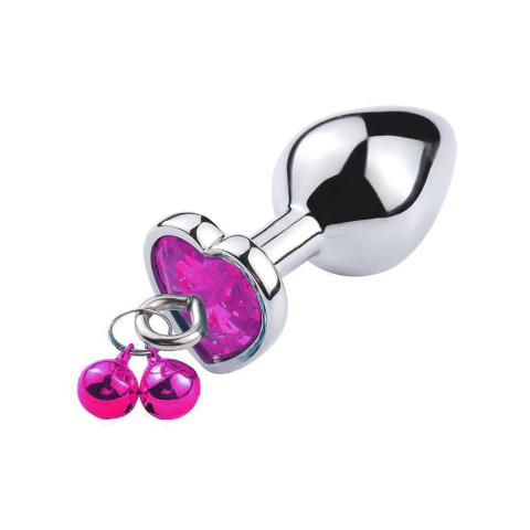 PLUG DE METAL CORAÇÃO COM SINO PEQUENO