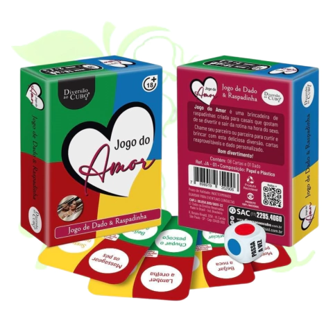 JOGO DO AMOR DADO E RASPADINHA REUTILIZÁVEL DIVERSÃO AO CUBO