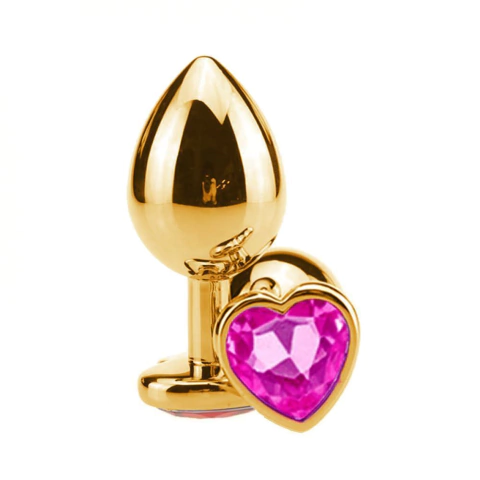 PLUG ANAL CORAÇÃO DOURADO GRANDE