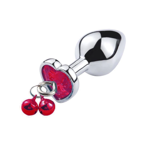 Plug de Metal Coração com Sino Pequeno