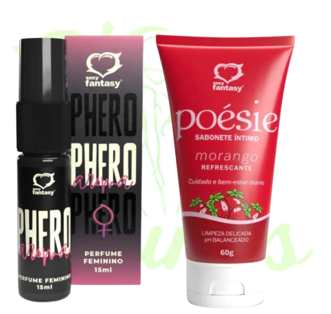 KIT COM PERFUME PHERO AROMA FEMININO E SABONETE ÍNTIMO