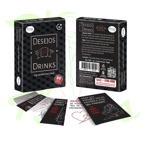 DESEJOS E DRINKS JOGO SENSUAL PARA CASAIS 50 CARTAS