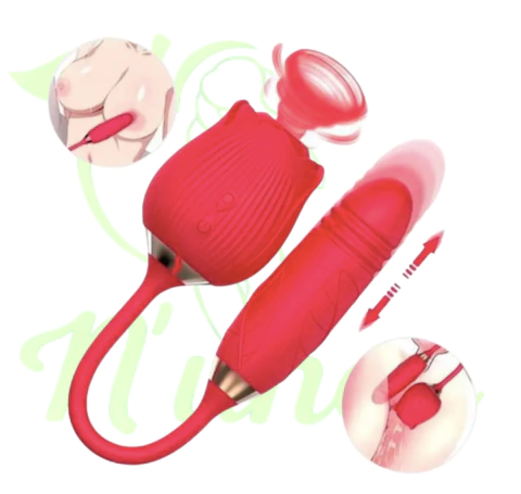 SOPHIE VIBRADOR FORMATO DE ROSA COM 10 MODOS DE VIBRAÇÃO, VAI E VEM E PULSAÇÃO