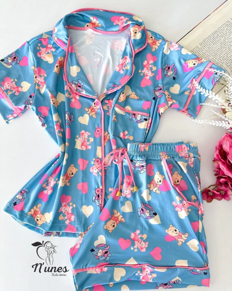 Pijama Americano Fluity - Estampa Urso Pooh