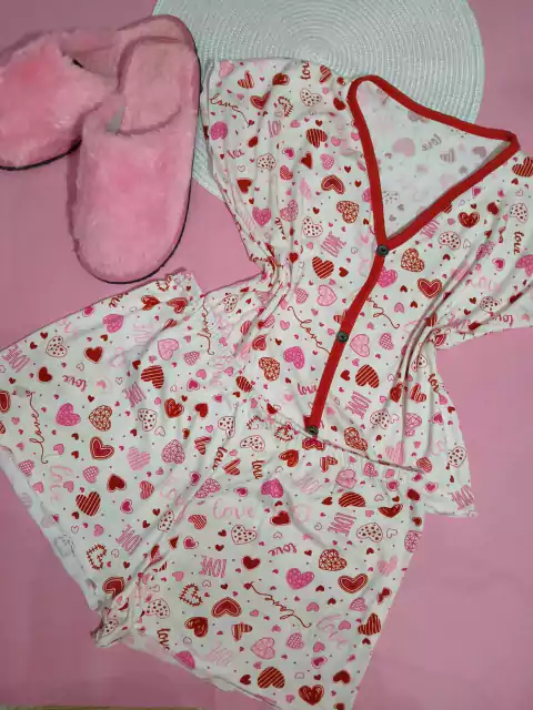 Baby Doll Manguinha Rosa com Ursinho