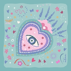 Pañuelo Corazon eye verde