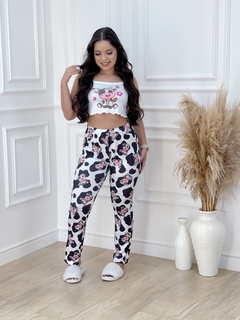Pijama longo de cropped Vaquinha - loja online