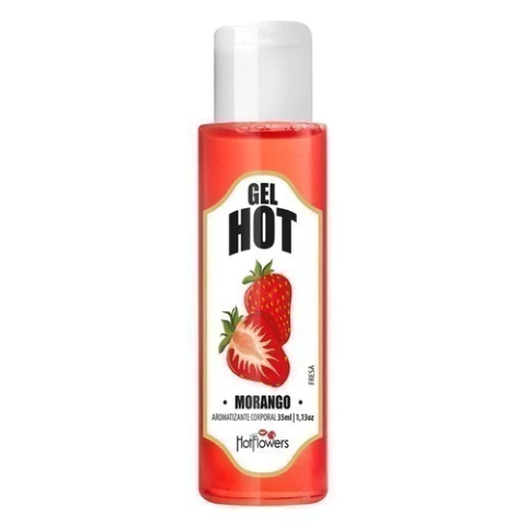 GEL AROMATIZANTE SABOR MORANGO - HOT FLOWERS