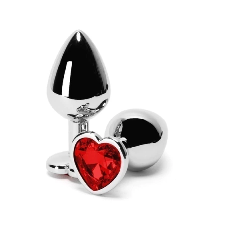 PLUG ANAL DE AÇO COM CRISTAL FORMATO CORAÇÃO