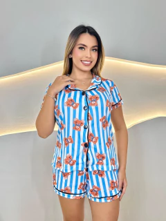 Pijama americano curto ursinho