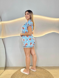 Pijama americano curto ursinho na internet