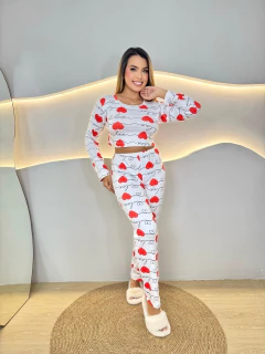 Pijama longo coração - comprar online