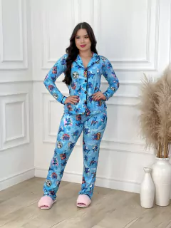 Americano Longo de Inverno - Stitch Momentos F.Azul na internet