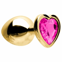 PLUG ANAL CORAÇÃO AÇO DOURADO M - comprar online
