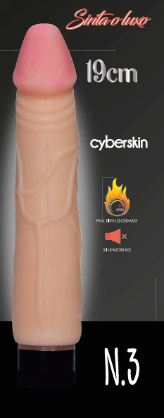 PROTESE EM CYBER SKIN COM VIBRO 19 cm - comprar online