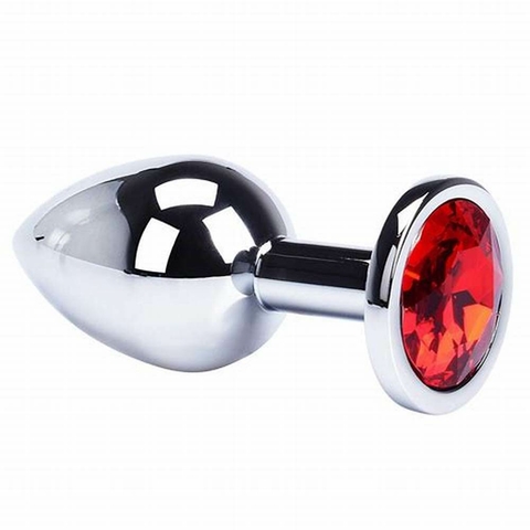 Plug Anal Médio Em Aço Com Pedra Mega Import