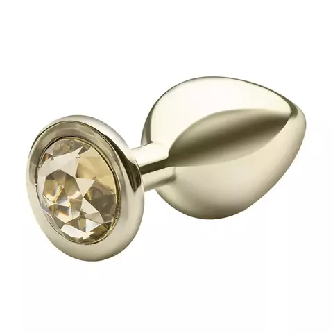 Plug Anal Dourado Tamanho P Com Pedra Sexy Fantasy