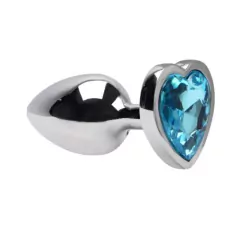 Plug Anal Com Detalhe Em Pedra Coração azul céu na internet
