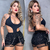 Short Tule com Brilho UNIVERSO Cargo com Bolsos e Correntes Tactel Moda Blogueira Estilo Gringa Festival